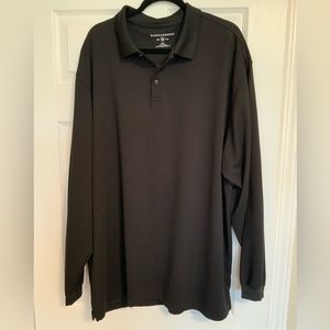 Saddlebred 2XLT Black Long Sleeve Collared Shirt